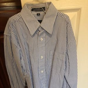 Hart Schaffer Boys blue/white stripped dress shirt